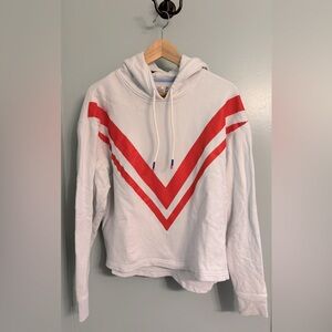 Tory Burch Tory Sport Chevron Terry Hoodie in powder blue and poppy Size Small
